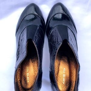 All Black brand bootie heels -new in box
